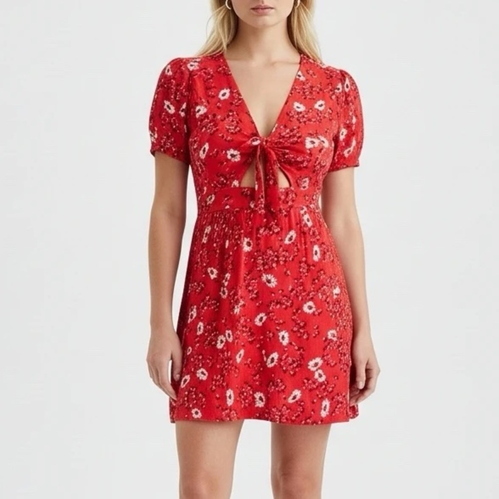 Free People Red Floral Romper